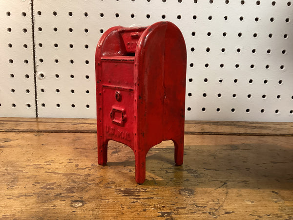 Painted Cast Iron U.S. Mail Box Coin Bank