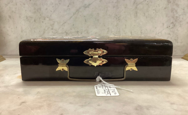 Black Lacquer Mother of Pearl Inlaid Jewelry Box