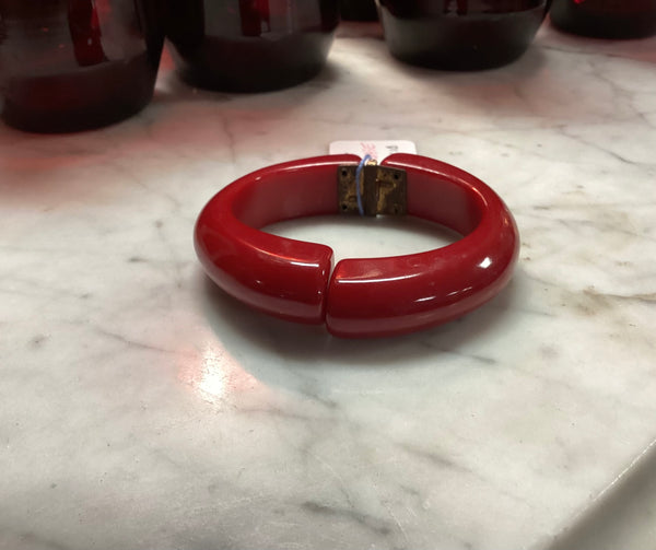 Vintage Red Bakelite Clamp Bracelet