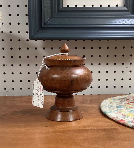 Turned Burl Wood Sugar Bowl w/ Lid