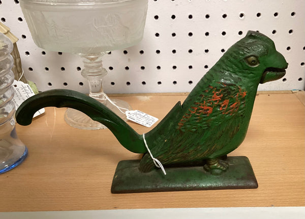 Painted Cast Iron Parrot Nutcracker