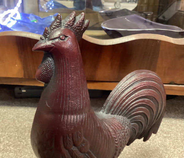 Virginia Metalcrafters 1999 Williamsburg Red Rooster Cast Iron Doorstop