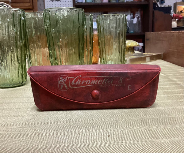 Hohner Vintage 1950’s Chrometta 8 Harmonica Key of C w/Case