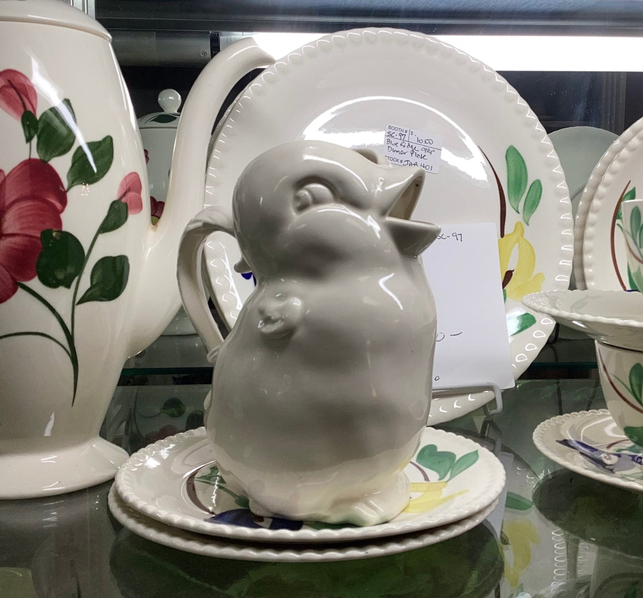 Blue Ridge Pottery White Chick Pitcher
