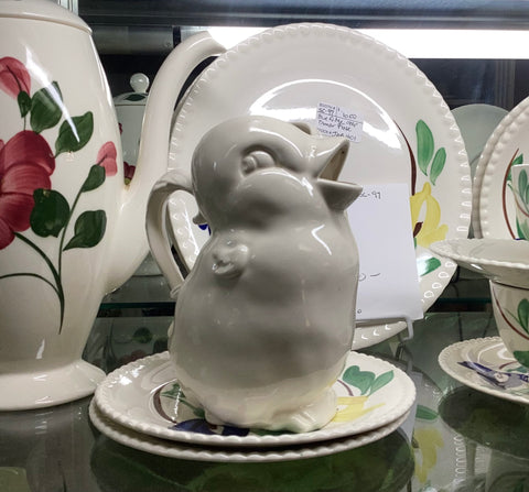 Blue Ridge Pottery White Chick Pitcher