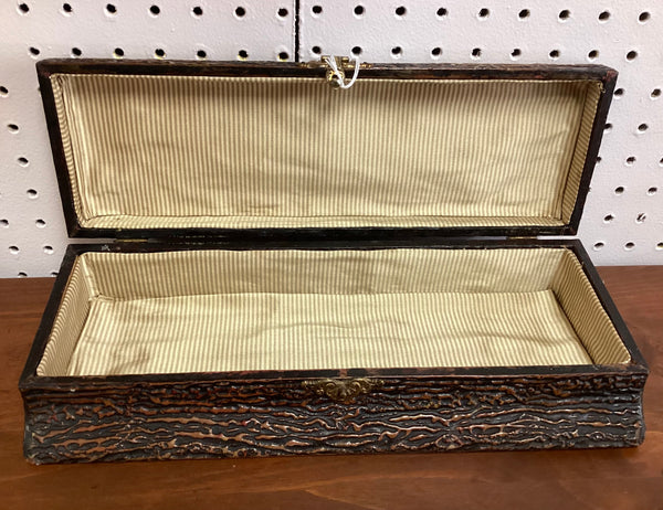 Pressed Celluloid Glove Box w/ Stag Head Decoration