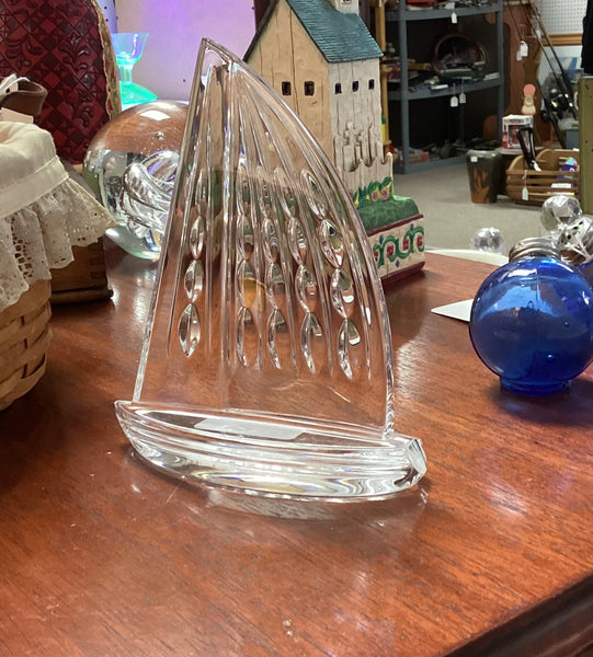 Waterford Crystal Sail Boat Paperweight