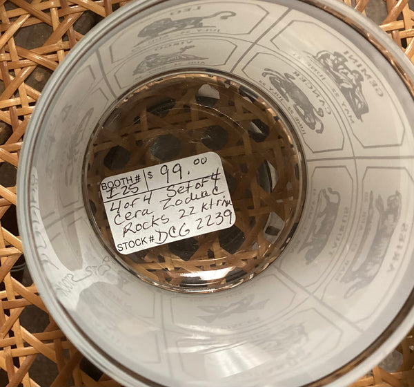 Set 4 Cera Zodiac On the Rocks Glasses