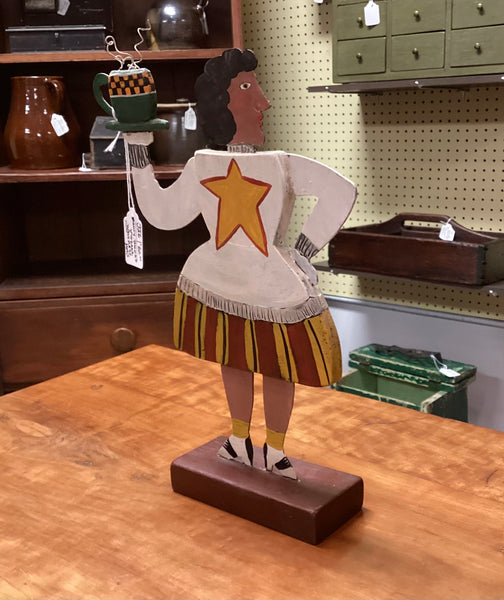 Nancy Thomas 1997 Waitress Folk Art Wood & Metal Sculpture