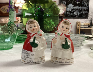 Relco Vintage Red Riding Hood Salt & Pepper Shaker Set Made in Japan