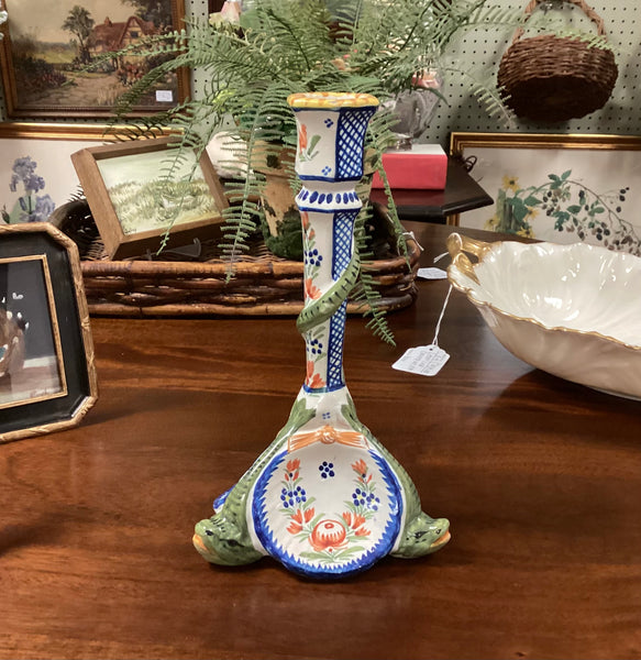 Henriot Quimper  Eel Candlestick