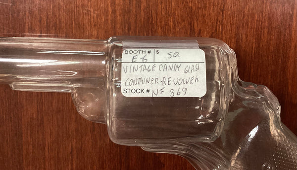 Glass Revolver Candy Holder w/ Metal Screw Top