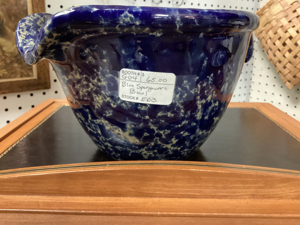Bennington Potters Blue Agate Spongeware Batter Bowl