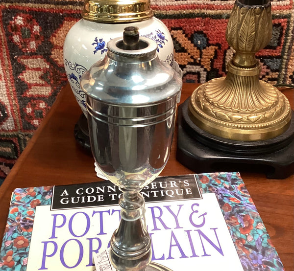 Shirley Pewter Tall Oil Lamp Made in Williamsburg VA