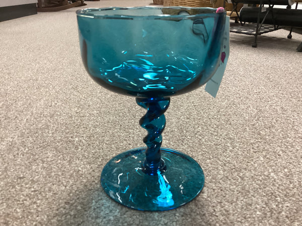 Empoli Peacock Blue Pedestal Compote