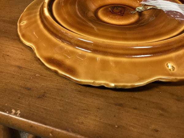 Sarreguemines Barbotine French Majolica Oyster Plate