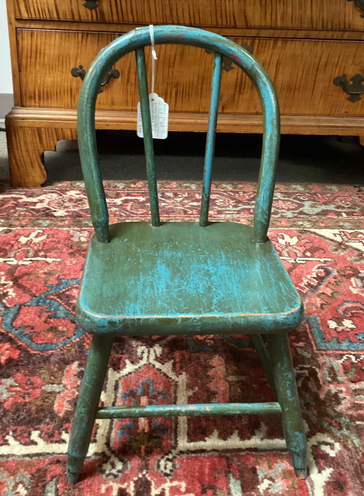 Painted Wood Bow Back Child’s Chair