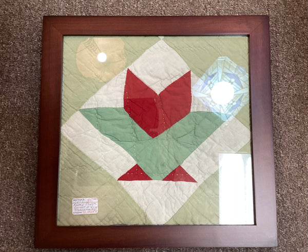 Framed 1913 Flower Basket Quilt Block