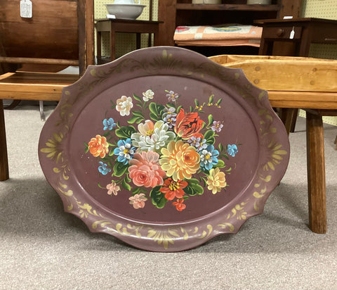 Tole Painted Metal Tray