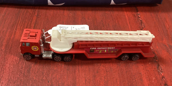 Toy Metal Tractor Drawn Plastic Ladder Truck Made in Macao