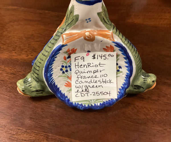Henriot Quimper  Eel Candlestick
