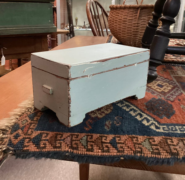 Miniature 19th Century Antique Painted Wood Blanket Box