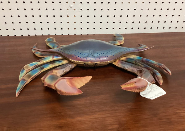 Dock Lindley Hand Carved Wood Blue Crab Wall Art