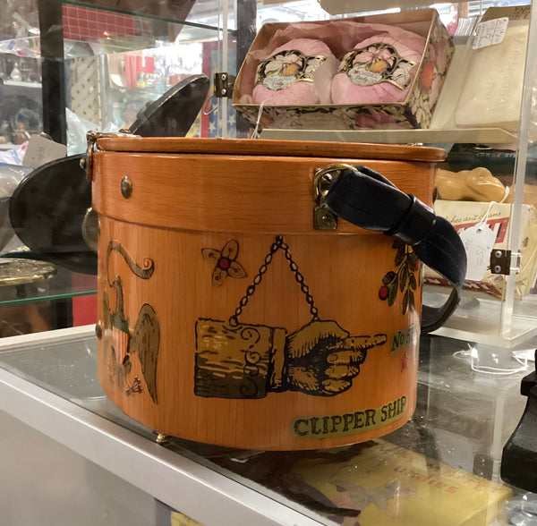 Hand Made Decoupage Wooden Ladies Box Purse