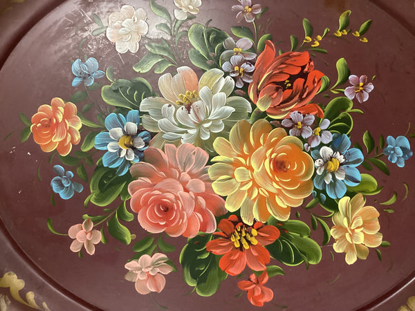 Tole Painted Metal Tray