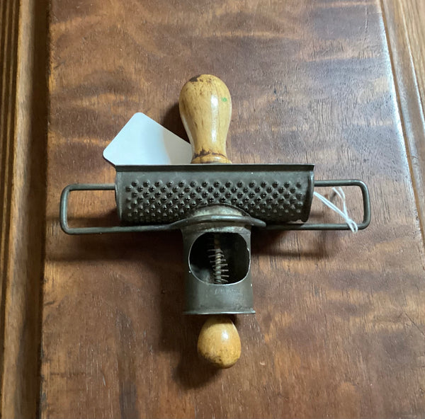 Antique Slide Nutmeg Grater w/ Wooden Handle