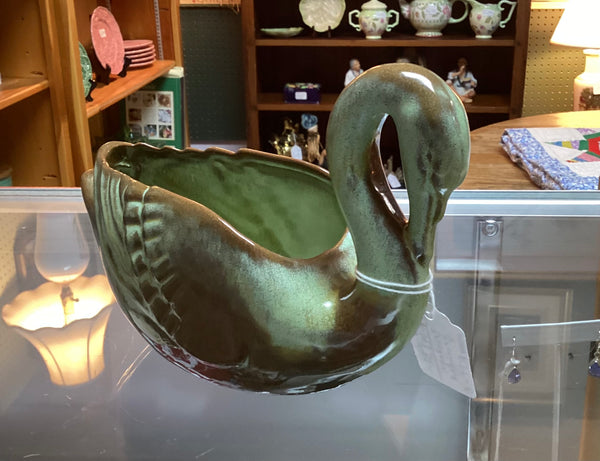 Frankoma Plainsman Green Swan Planter #228