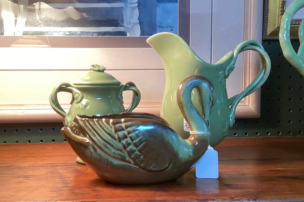 Frankoma Plainsman Green Swan Planter #228