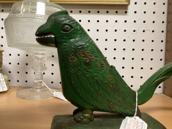 Painted Cast Iron Parrot Nutcracker