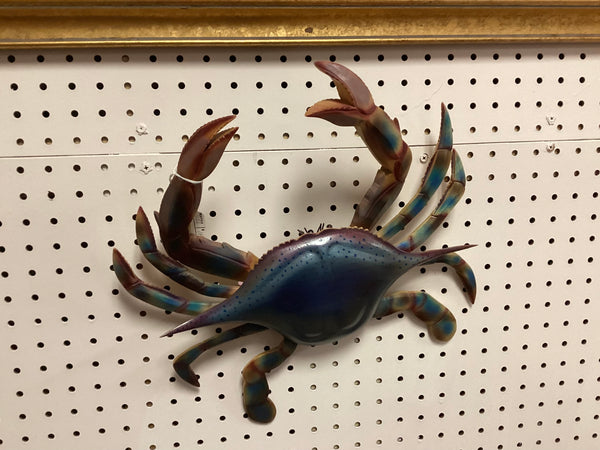 Dock Lindley Hand Carved Wood Blue Crab Wall Art