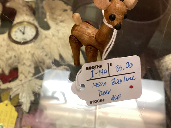Miniature 1950’s Wooden Zoo Line Deer