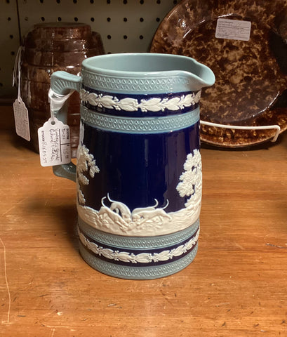 Copeland Spode Jasperware Fox Hunt Pitcher