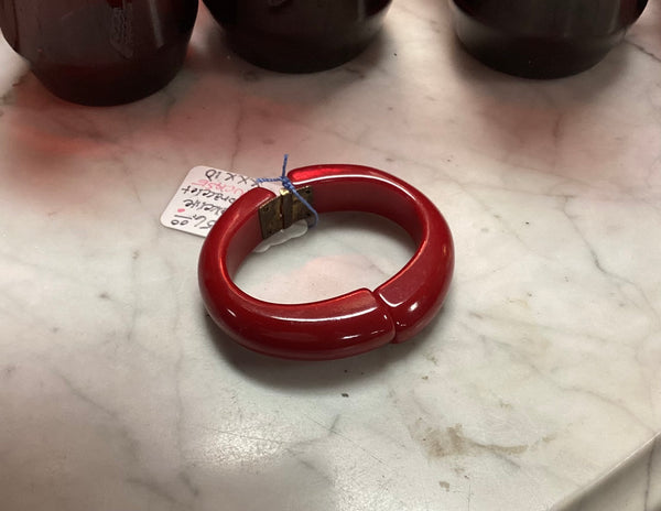 Vintage Red Bakelite Clamp Bracelet