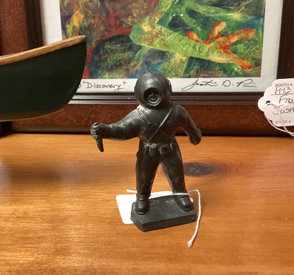 Vintage Lead Fish Aquarium Scuba Diver