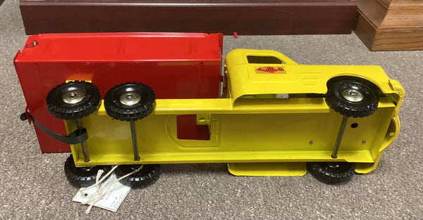 Structo Hydraulic Red & Yellow Metal Dump Truck w/Box