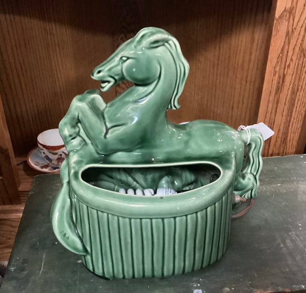Green Ceramic Horse TV Lamp