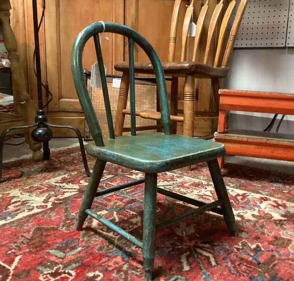 Painted Wood Bow Back Child’s Chair