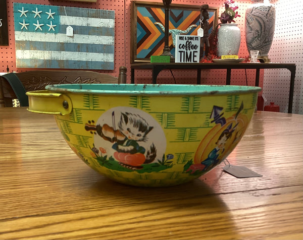 J. Chen & Co. Tin Nursery Rhymes Lithograph Basket/ Sand Pail
