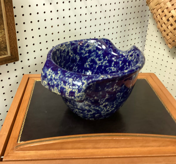 Bennington Potters Blue Agate Spongeware Batter Bowl