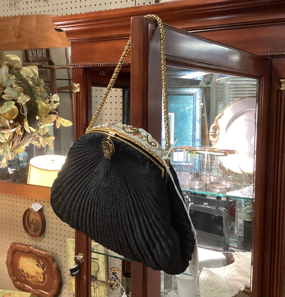 Vintage Duizend-Gans Paris Black Evening Bag