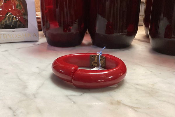 Vintage Red Bakelite Clamp Bracelet