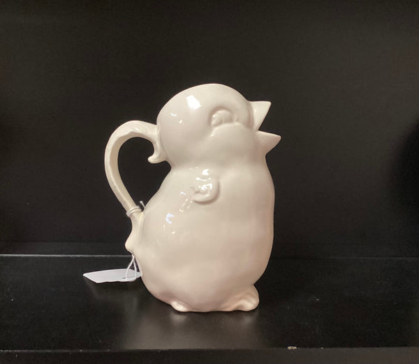 Blue Ridge Pottery White Chick Pitcher