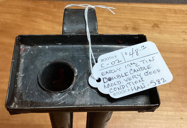 Early 19th Century Antique Tin Double Candle Mold