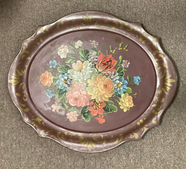 Tole Painted Metal Tray