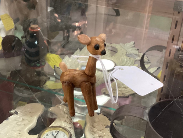 Miniature 1950’s Wooden Zoo Line Deer