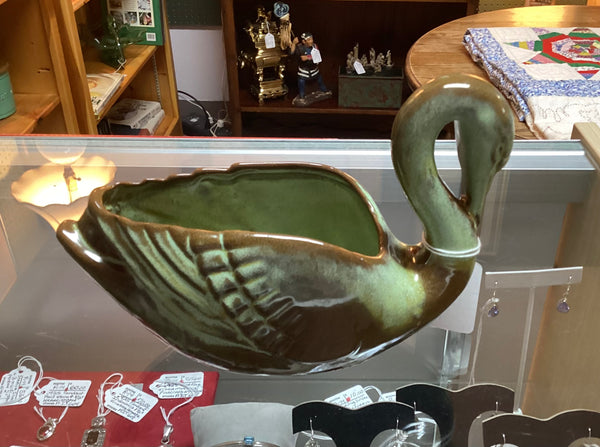 Frankoma Plainsman Green Swan Planter #228